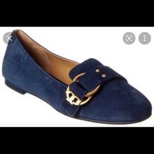 Tory Burch Marsden blue Suede Smoking Loafer Sz 7